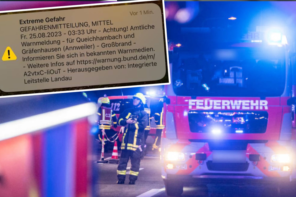 Großbrand im rheinland-pfälzischen Annweiler: Warn-App meldet "extreme Gefahr"