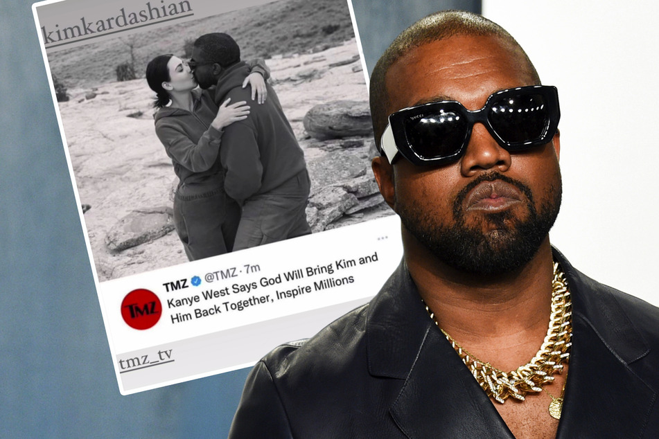 Auf Instagram teilte Kanye West (44) am Freitag ein Kuss-Bild des ehemaligen Paares.
