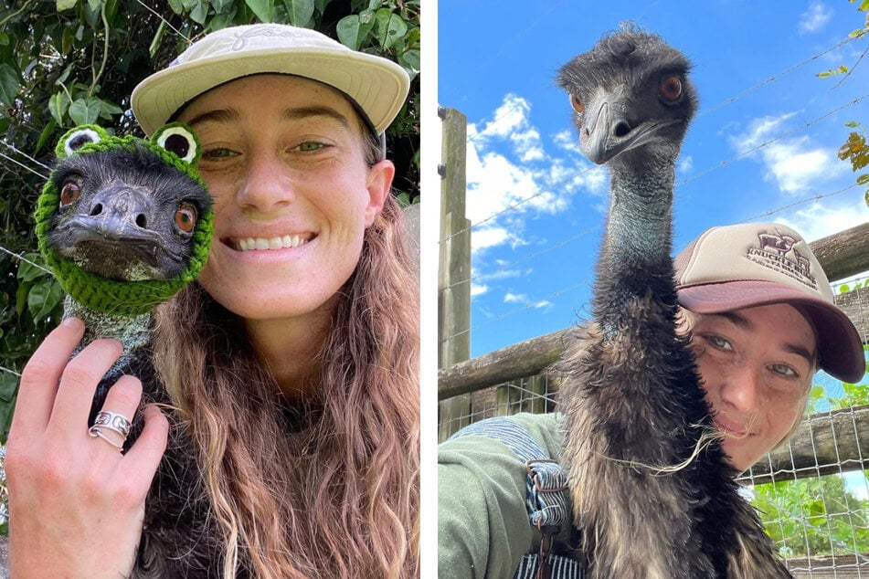 Emmanuel ist ein sehr zahmer Emu, der mit seiner Besitzerin Taylor Blake jeden Spaß mitmacht.