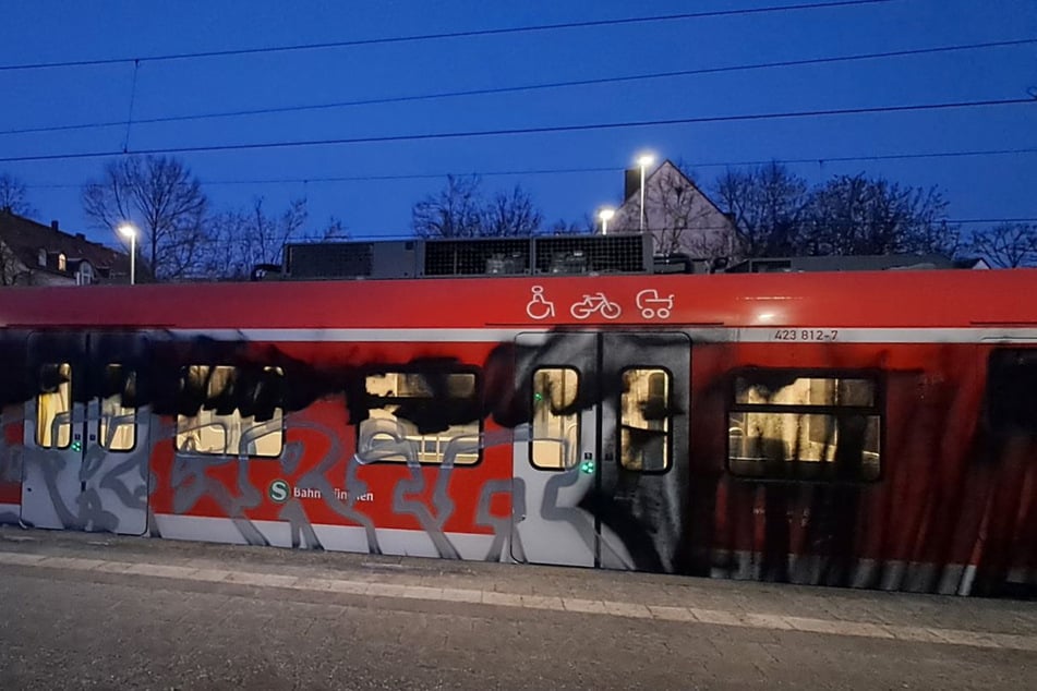 Die Täter besprühten die S-Bahn über eine Fläche von etwa 70 Quadratmetern.