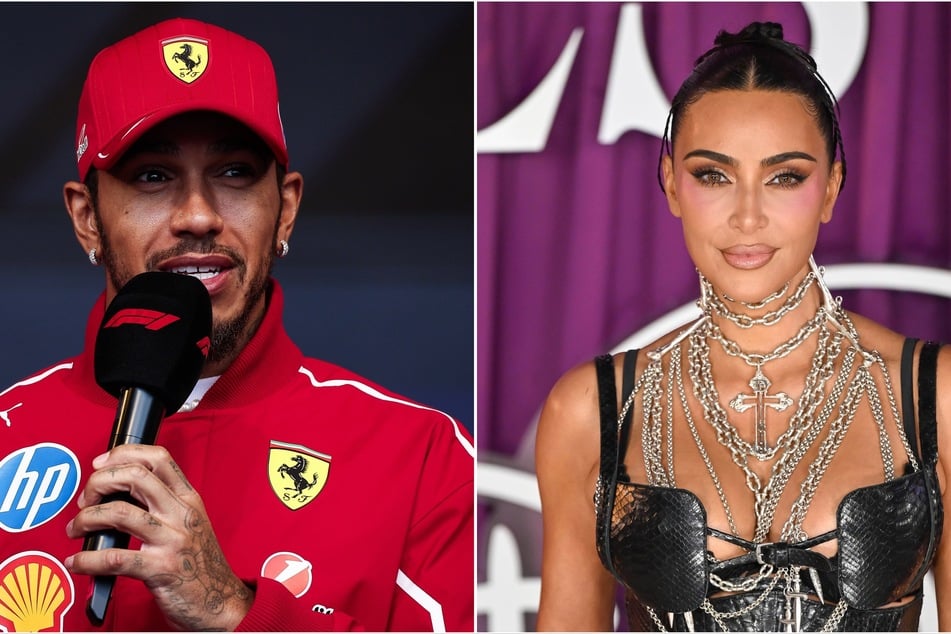 Kim Kardashian's rumored boo, Lewis Hamilton (l.), played coy when asked about their alleged romance.