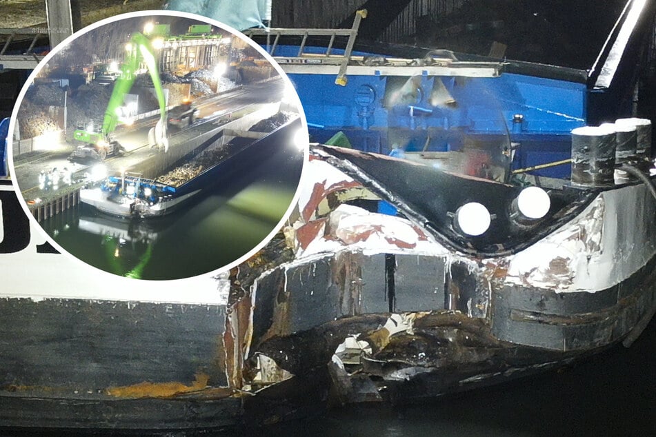 Schrott-Schiff schrammt Brücke: Kapitän schleppt Wrack in Sicherheit