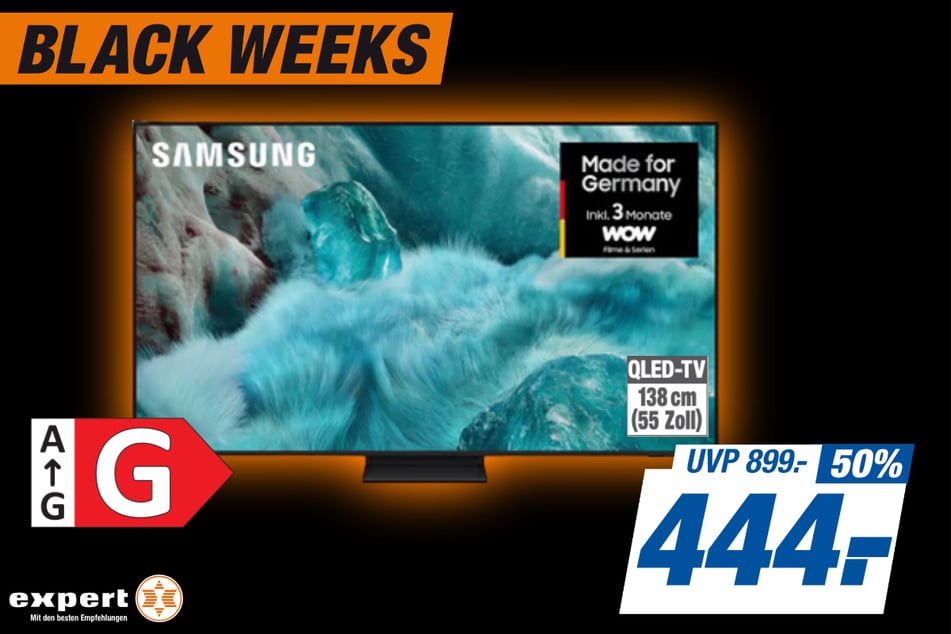 55-Zoll Samsung-Fernseher GQ55Q7F5AUXZG für 444 statt 899 Euro.