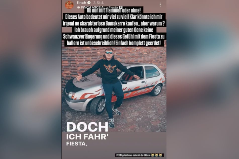 Auf Instagram richtete Finch eine Liebeserklärung an den Ford Fiesta.