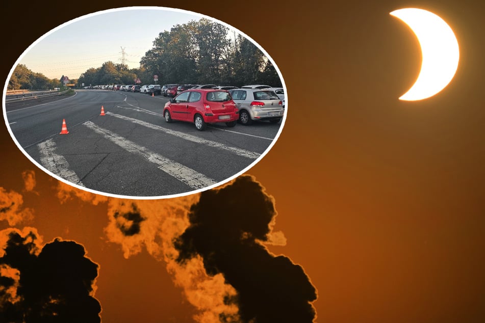 Sonnenfinsternis sorgt für Verkehrs-Wahnsinn: Autos auf der Autobahn geparkt