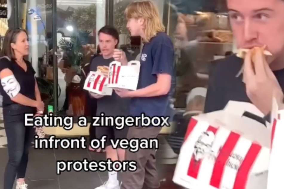 Das Social-Media-Duo Nick und Bill hauen vor einer überzeugten Veganerin ordentlich rein.