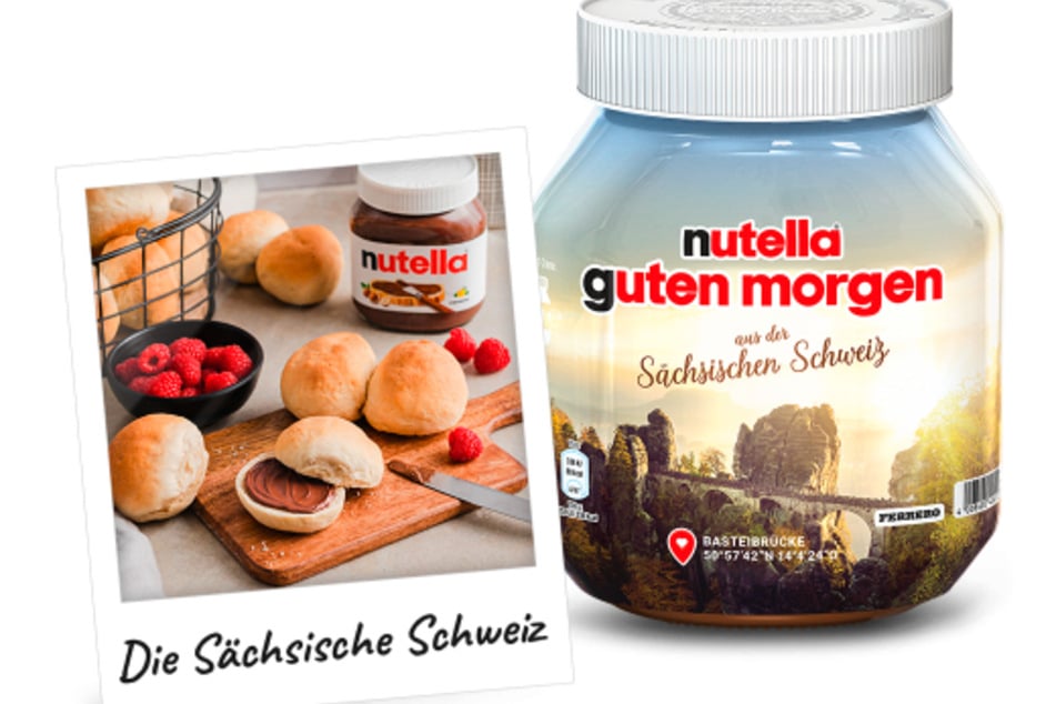 In diesem Design mit der Basteibrücke erstrahlen aktuell Nutella-Gläser deutschlandweit.