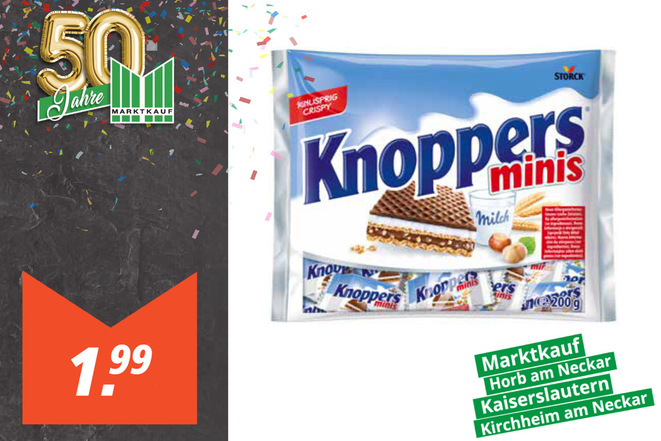 Knoppers Minis
für 1,99 Euro