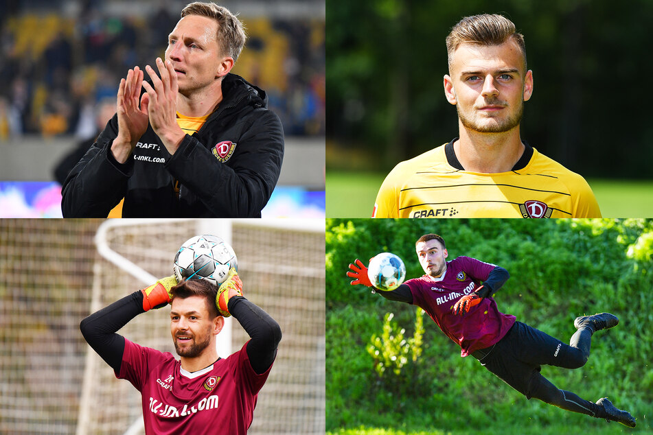 Marco Hartmann (o.l.), Max Kulke (o.r.) sowie Patrick Wiegers (u.l.) und Stefan Kiefer bleiben auch weiter Dynamo-Spieler.