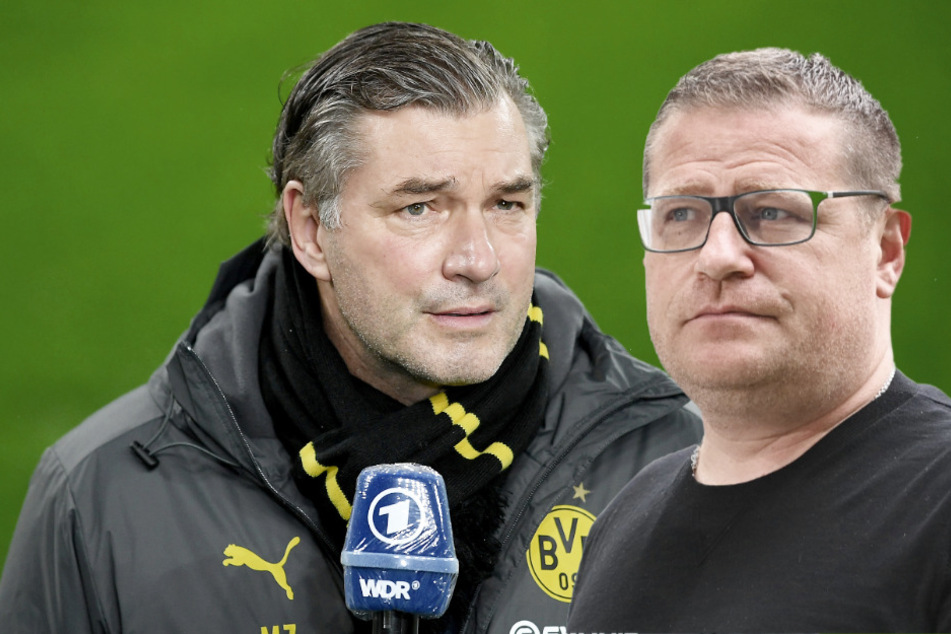Michael Zorc (58, l.) und Max Eberl (47). Droht erneut ein Zweikampf auf dem Transfermarkt? (Bildmontage)