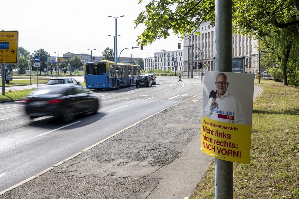 Die letzten Wahlplakate in Chemnitz: Jetzt müssen sich die Parteien sputen