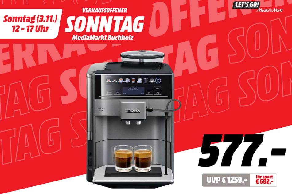 Siemens-Kaffeevollautomat für 577 statt 1.259 Euro.