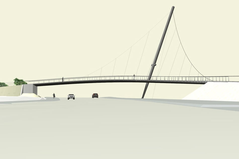 So soll die geplante Fahrradbrücke über die Kalkstraße aussehen.