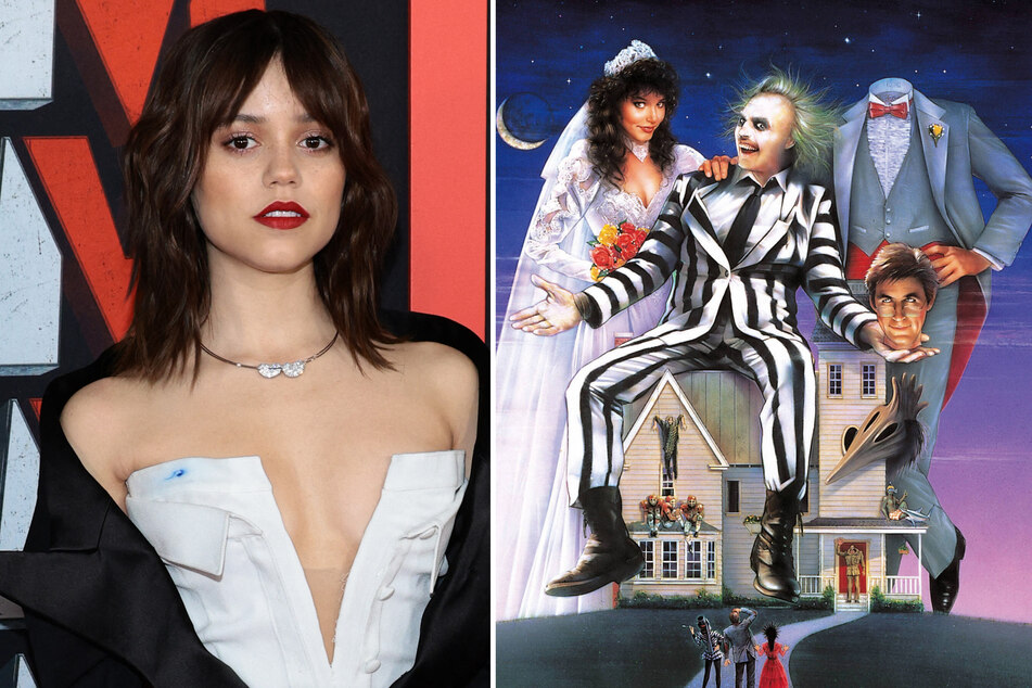 Jenna Ortega (l) is reportedly "circling" a role in Beetlejuice 2.