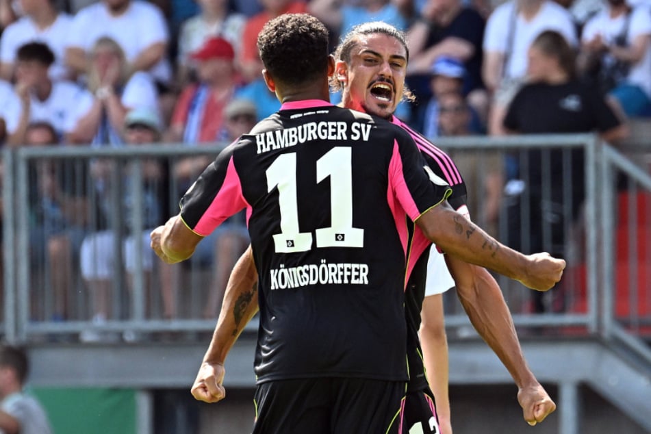 Last-Minute-Gamechanger: Guilherme Ramos (r.) rettete den HSV in der Nachspielzeit in die Verlängerung, in der die Rothosen die Partie schließlich drehten.