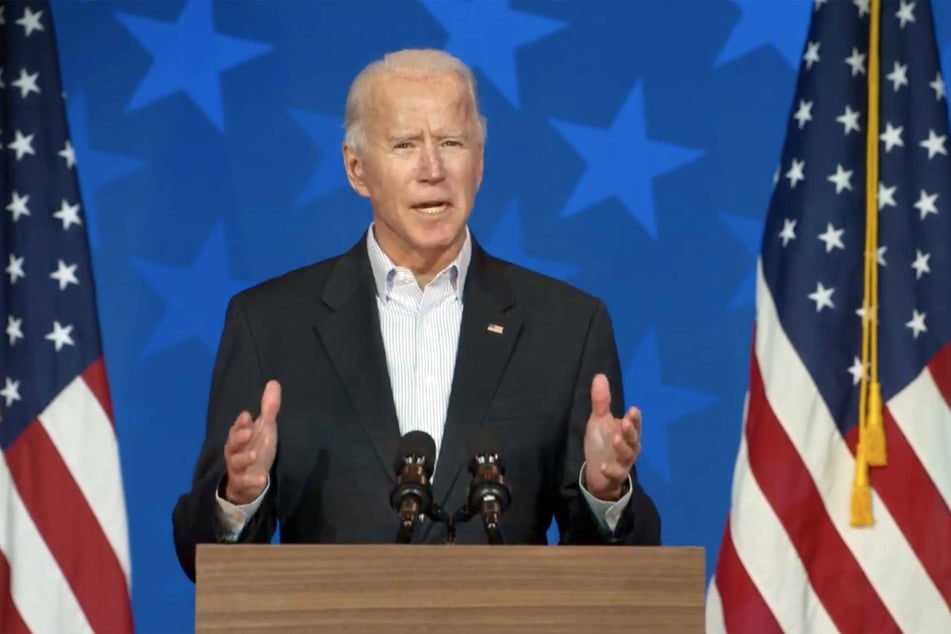 Democratic presidential candidate Joe Biden giving an addressing from his base in Wilmington, Delaware.