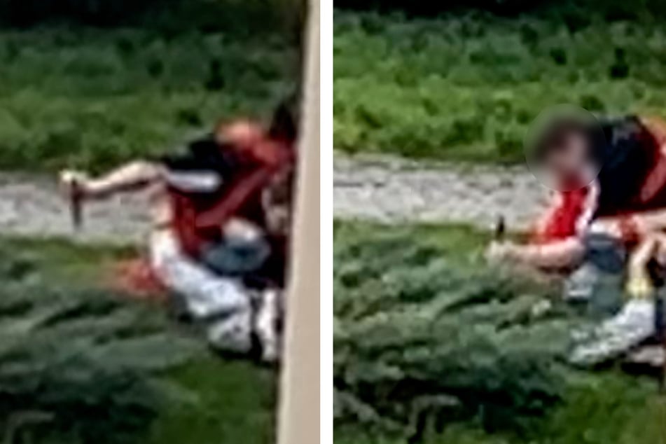 Auf den Aufnahmen sieht man den brutalen Streit der beiden Männer.