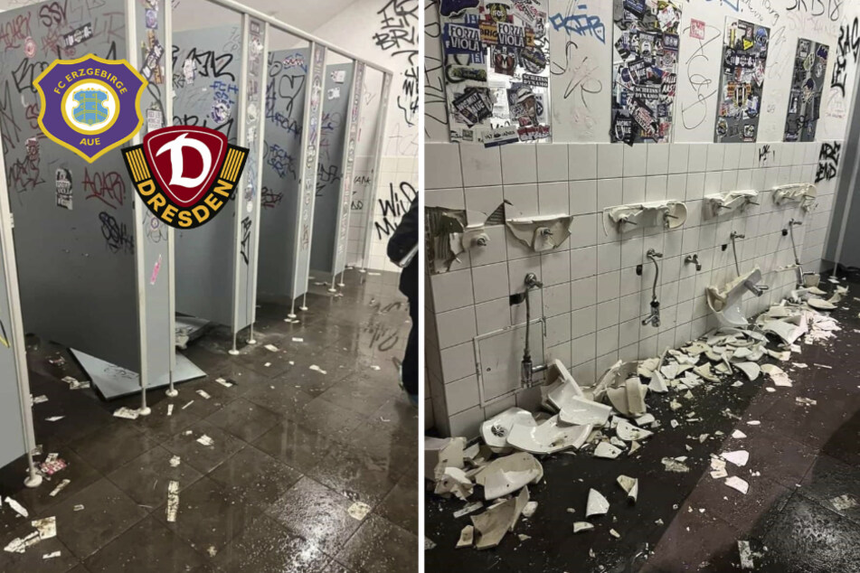 Nach Niederlage bei Dynamo: Aue-"Fans" zerstörten Toiletten im Stadion