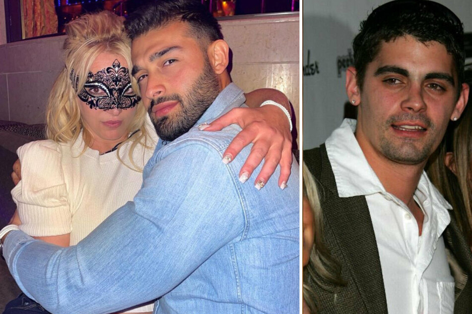 Britney's ex, Jason Alexander (r.), tried to crash her wedding with Sam Asghari on Thursday.