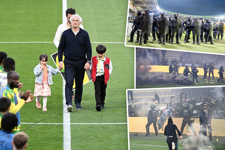 Rauchbomben, Platzsturm, Spielabbruch! Emotionaler Trainer-Abschied endet mit Skandal