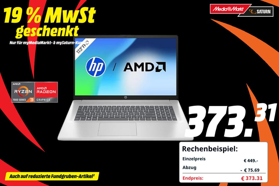 HP-Notebook für 373,31 Euro.