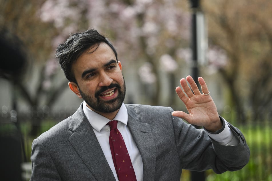 New York State Assemblymember Zohran Mamdani campaigns for mayor in New York City on April 16, 2025.