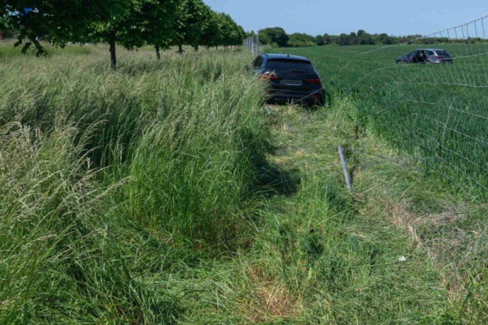 Unfall A14: Unfall auf A14: Audi und Seat kommen von Fahrbahn ab und krachen in Zaun