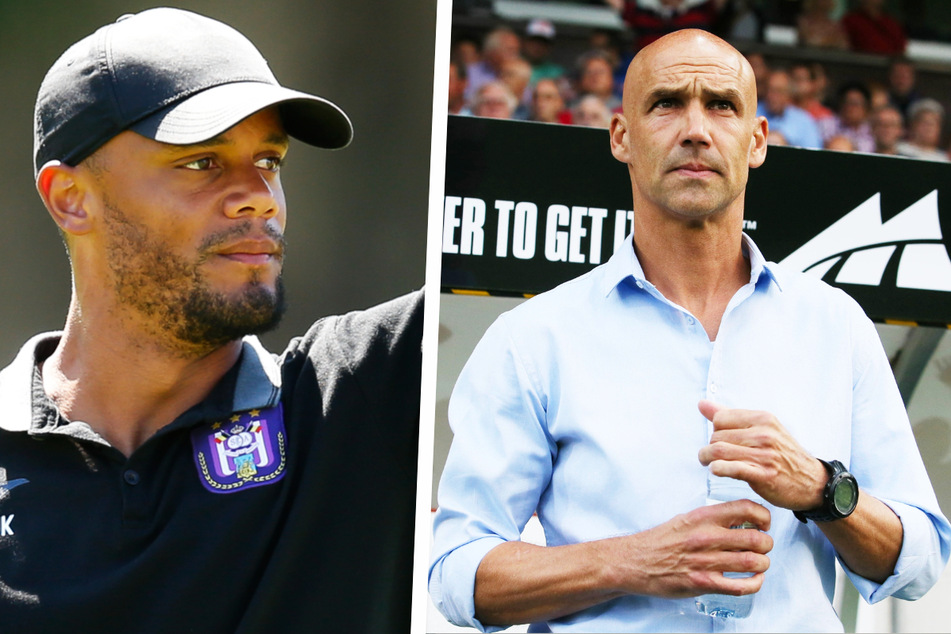 Ex-Man-City-Star Vincent Kompany (35, l.) coacht mittlerweile den RSC Anderlecht, während der frühere Aue-Trainer Thomas Letsch (52) für Vitesse Arnheim verantwortlich ist.