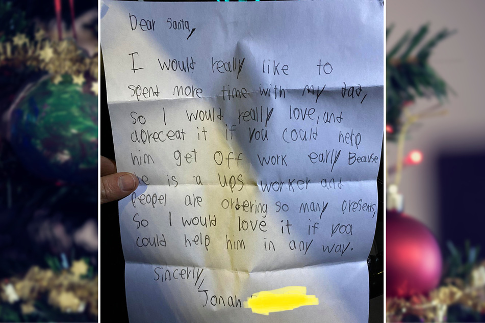 This father shared his son's letter to Santa with online readers.