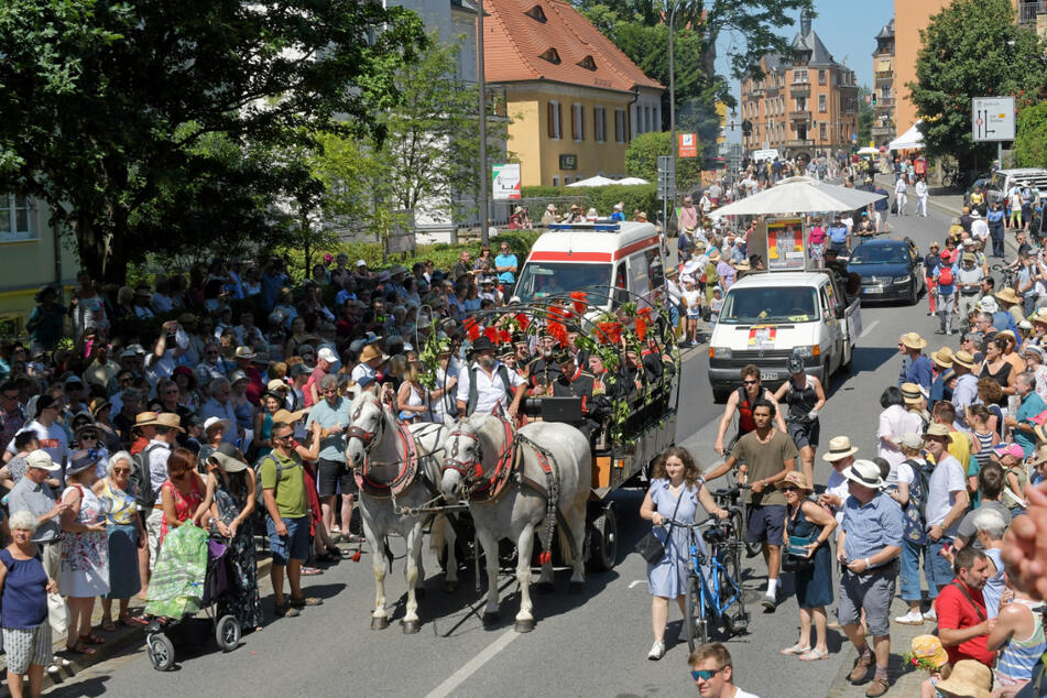 Der Festumzug des 29. Elbhangfestes im Juni 2019.