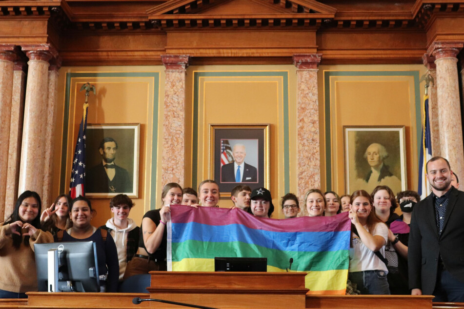 Iowa Republicans move to ban same-sex marriage as students walk out in protest