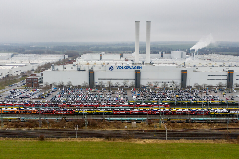 Blick auf das Zwickauer Volkswagen-Werk.
