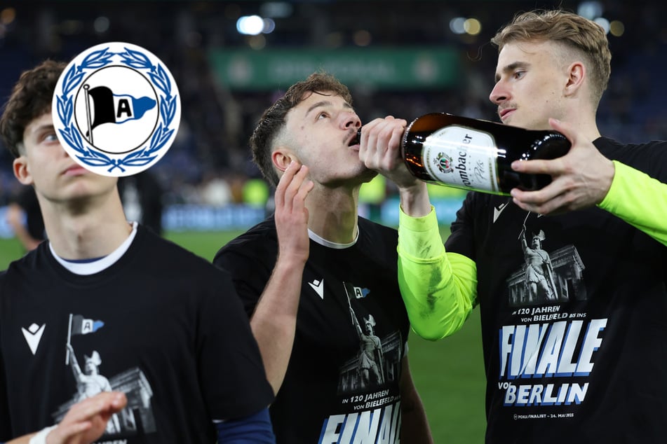 Trainer Kniat will "saufen": Wilde Feier nach Arminia Bielefelds Pokal-Sensation