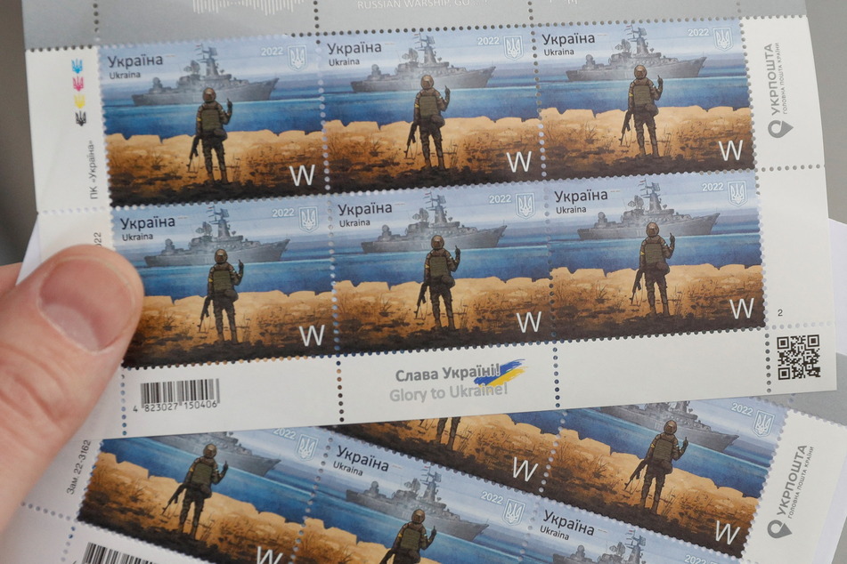 Stamps commemorating the sinking of the Moskva were issued in Ukraine last month.