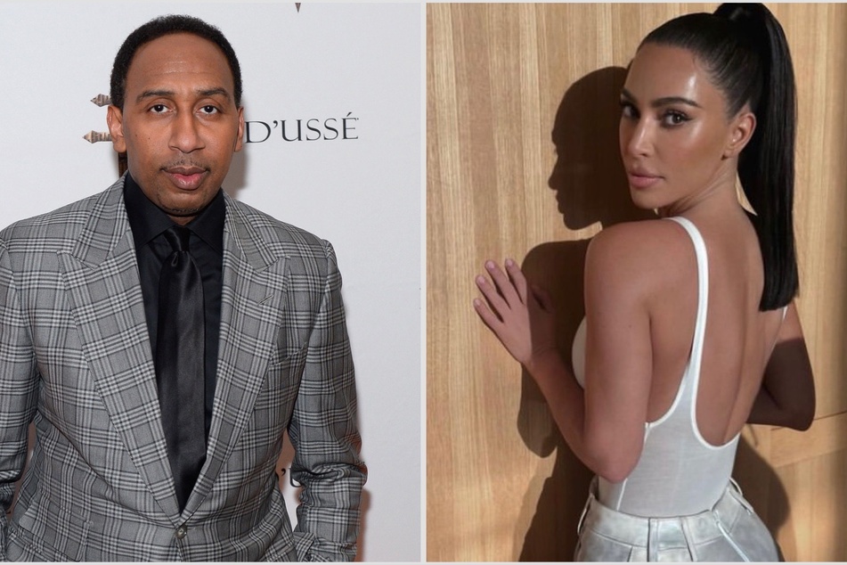 Kim Kardashian's (r.) fans came to her defense after Stephen A. Smith's viral tweet caused an uproar on Twitter.
