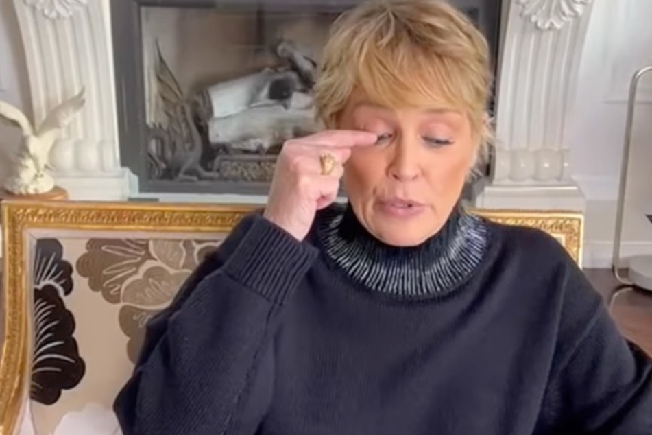 Sharon Stone in a video posted to her Instagram page.