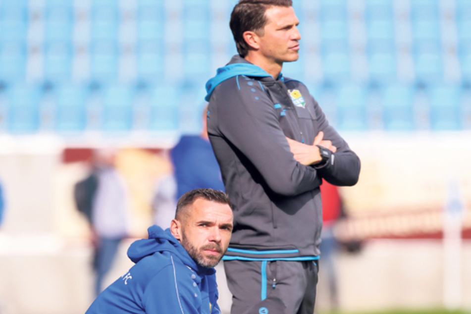 Trainer Patrick Glöckner (r.) und Assistent Christian Tiffert waren beim CFC ein gut harmonierendes Gespann. Folgt der Co seinem (Ex-)Chef zu dessen neuem Verein?