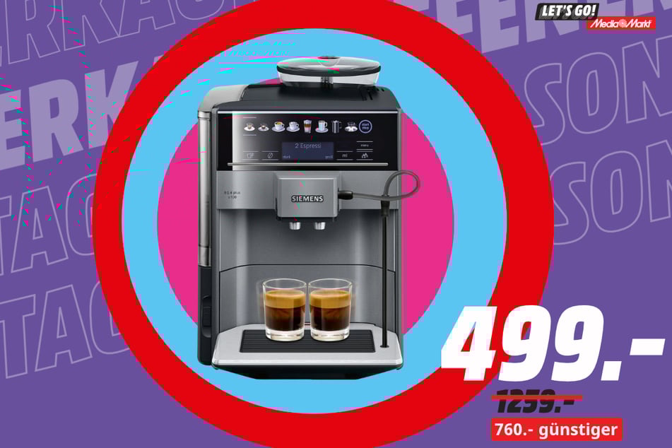Siemens-Kaffeevollautomat für 499 statt 1.259 Euro.