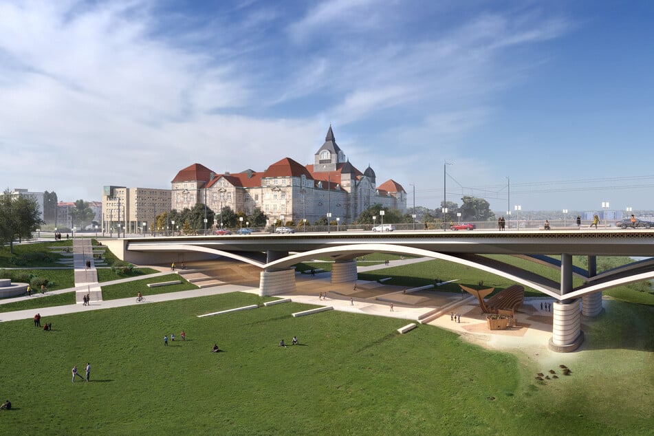 Auch Platz 2 nutzt den Raum unter den ausgeprägten Brückenbögen für Spielplatz und Skateanlage.