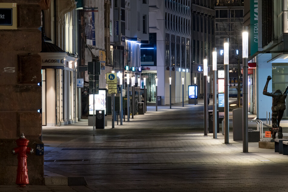 Leere Straßen in Leipzig.