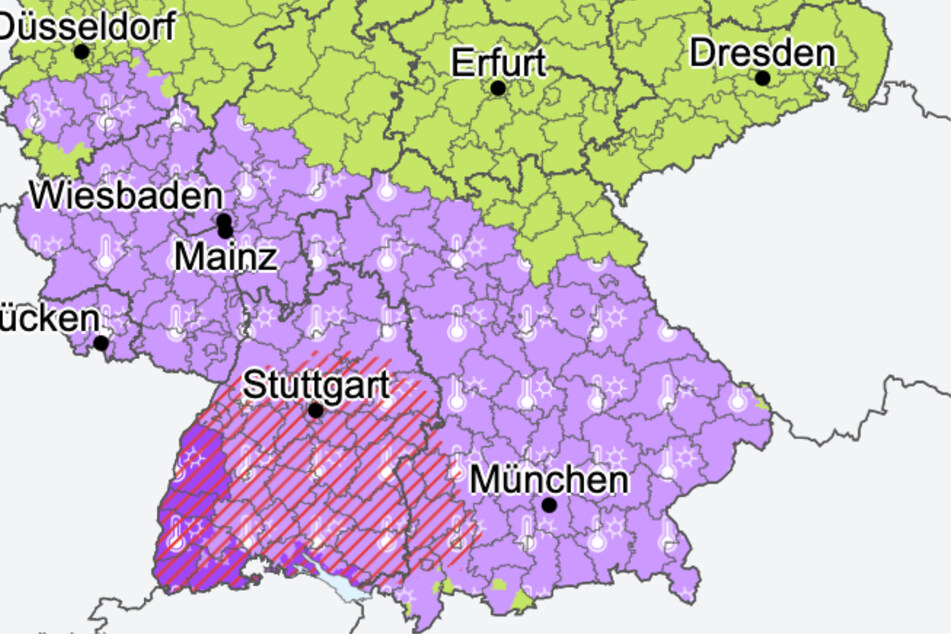 Hitzewarnungen für den gesamten Süden und Südwesten der Bundesrepublik. Jetzt kündigen sich auch noch heftige Gewitter in Baden-Württemberg an.