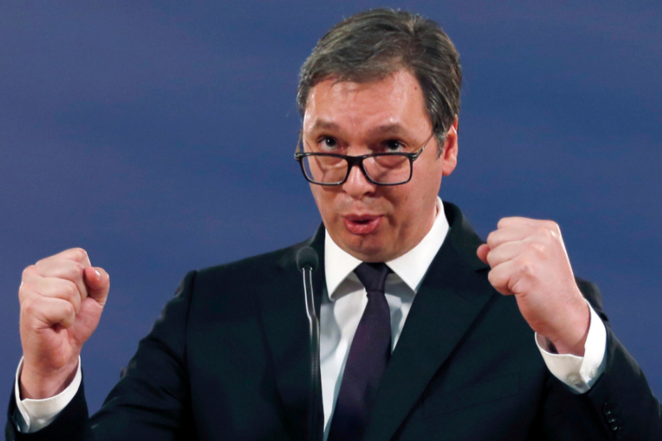 Aleksandar Vucic, Serbiens Präsident, spricht während einer Pressekonferenz. (Archivbild)