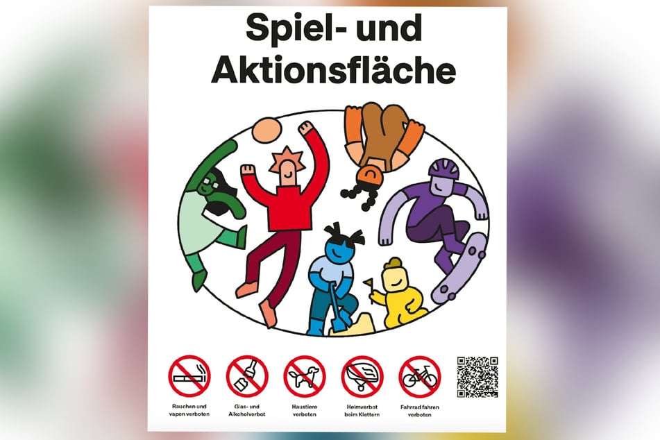 So sollen die neuen Schilder für die rund 700 Spielplätze in Köln aussehen.