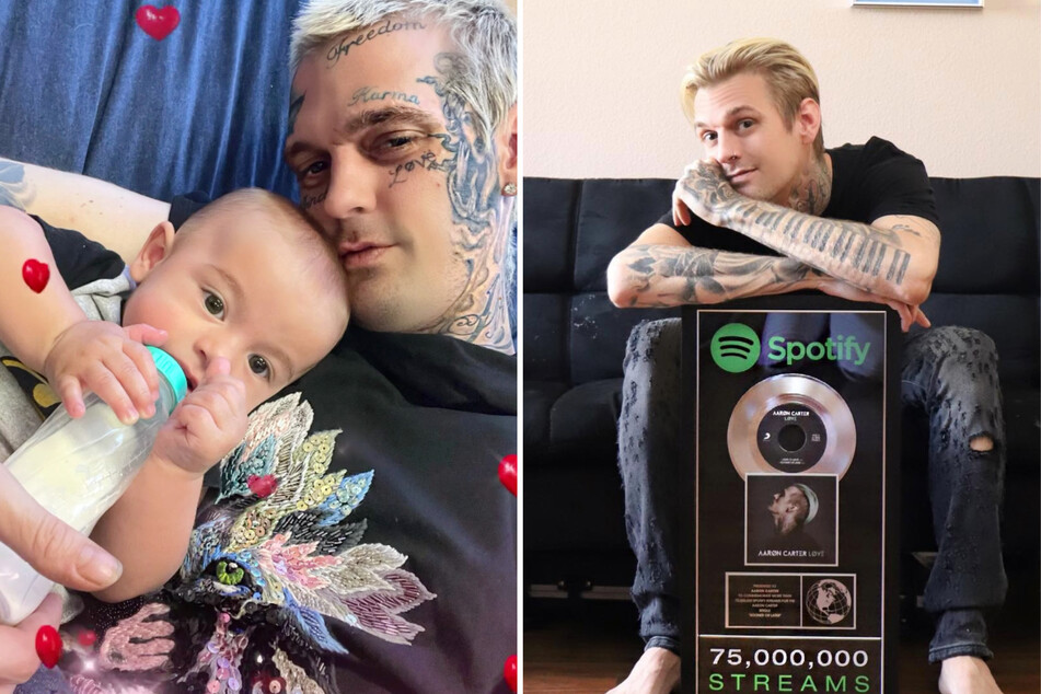 Late singer Aaron Carter did not leave a will after his untimely death in early November, so California state will most likely leave his assets to his son Prince (l.).