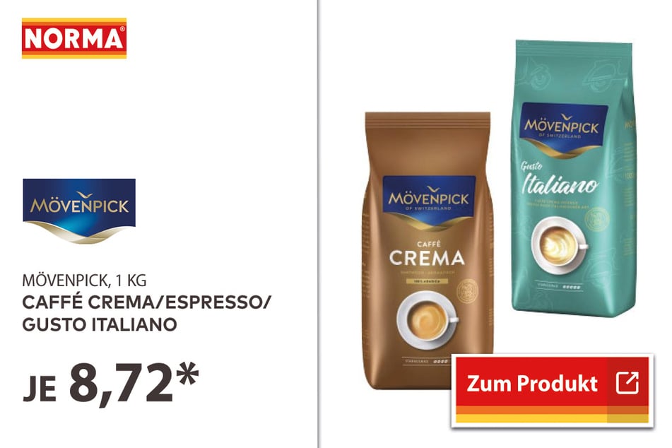 Caffé Crema/Espresso/Gusto Italiano für 8,72 Euro.
