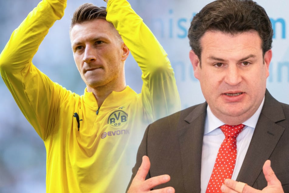 Bundesarbeitsminister Hubertus Heil (r) ist gegen eine Maskenpflicht in der Bundesliga.