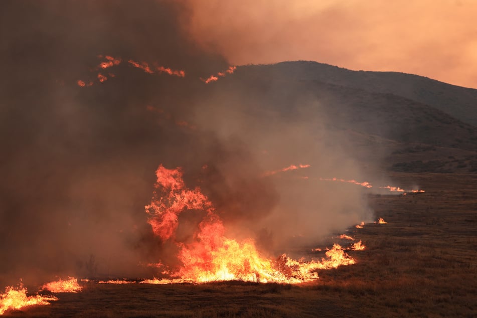 The Madre Fire burns near New Cuyama, California, on July 3, 2025.