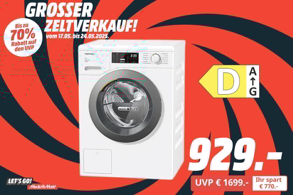 Miele-Waschtrockner für 929 statt 1.699 Euro.