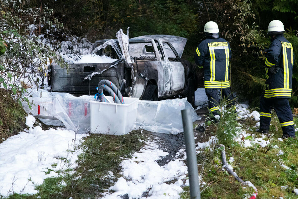 In Marienberg brannte ein Pick-up aus.