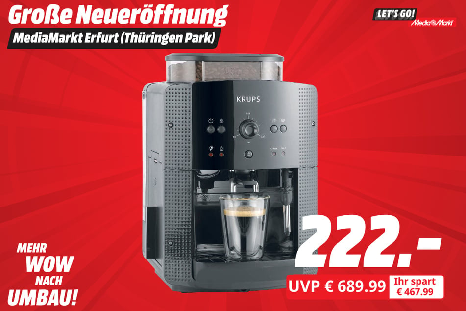 Krups-Kaffeevollautomat für 222 statt 689,99 Euro.